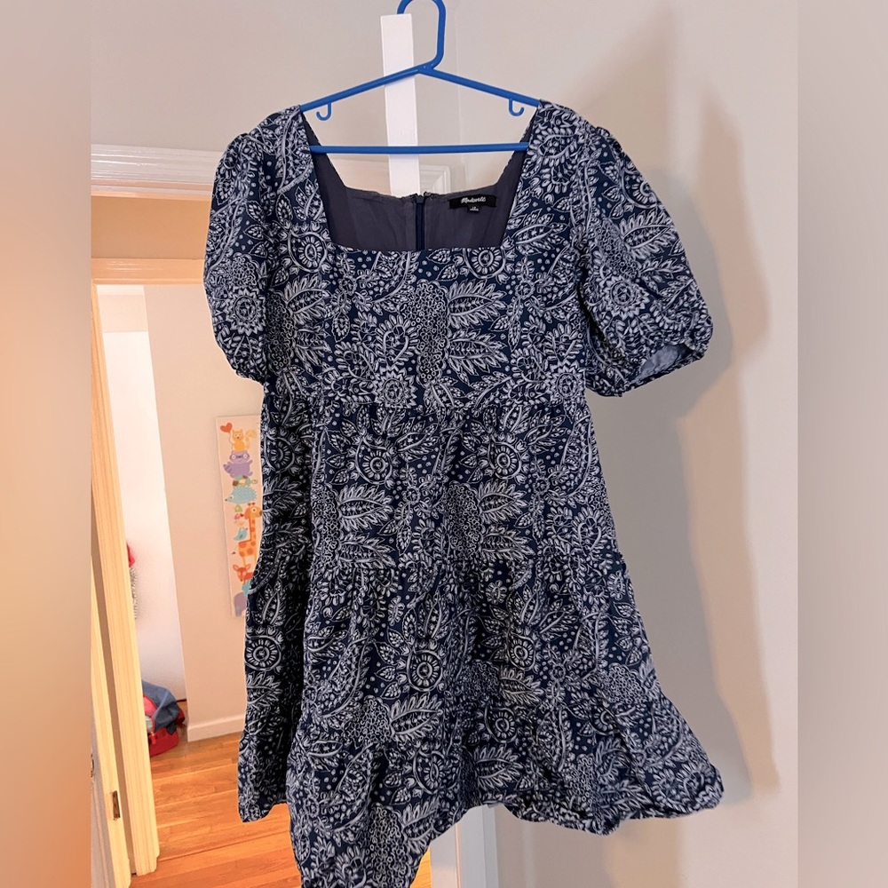 Madewell Mini Dress With Blue Pattern